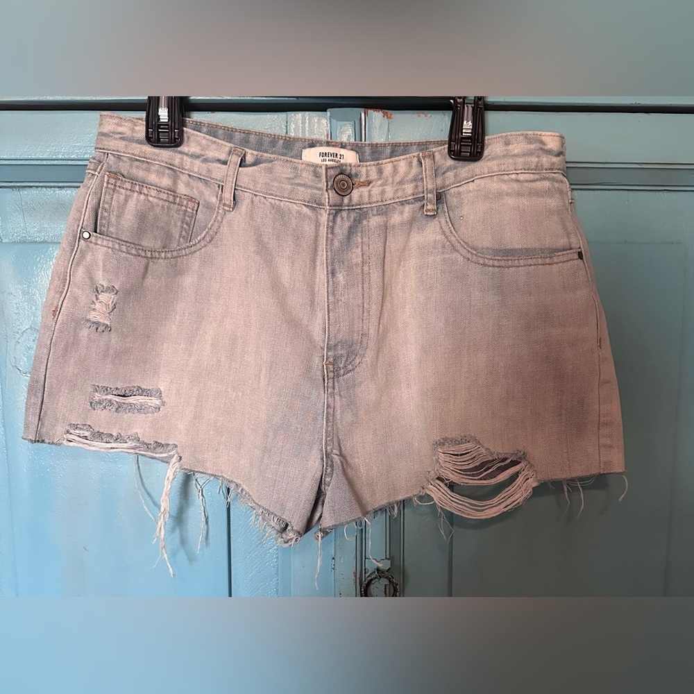Forever 21 Blue Jean Shorts Distressed Denim